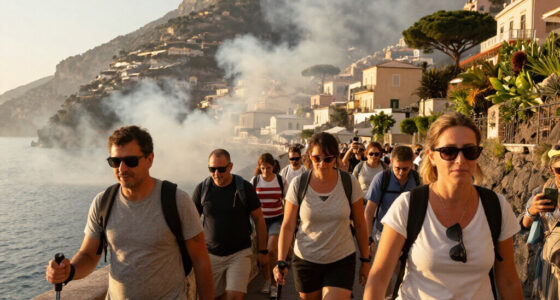 Tourists Evacuate As Massive Wildfire Burns Near Amalfi Coast Hot Spot